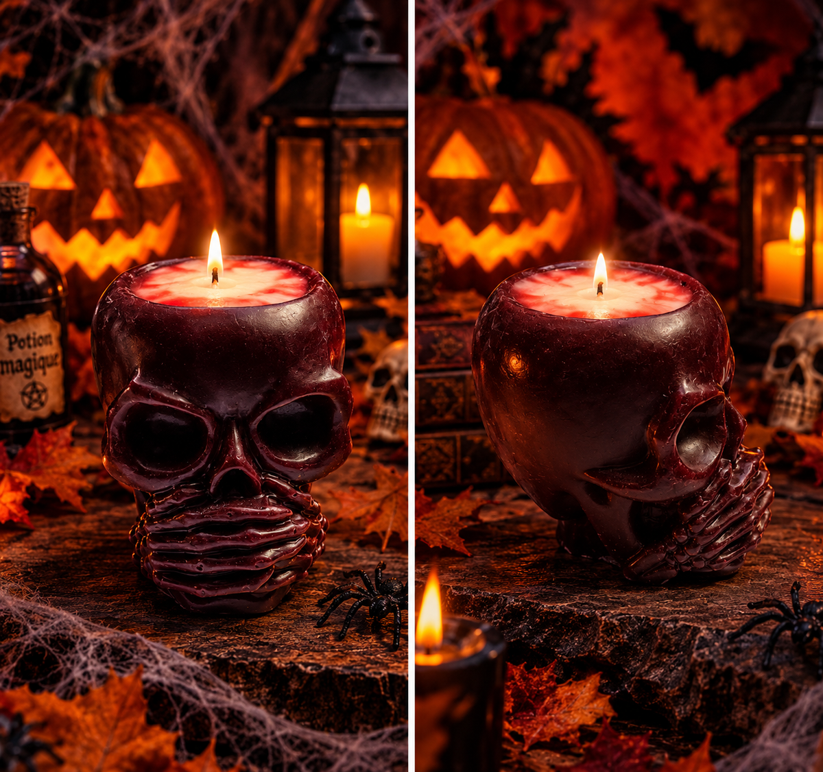 Tête de mort rouge